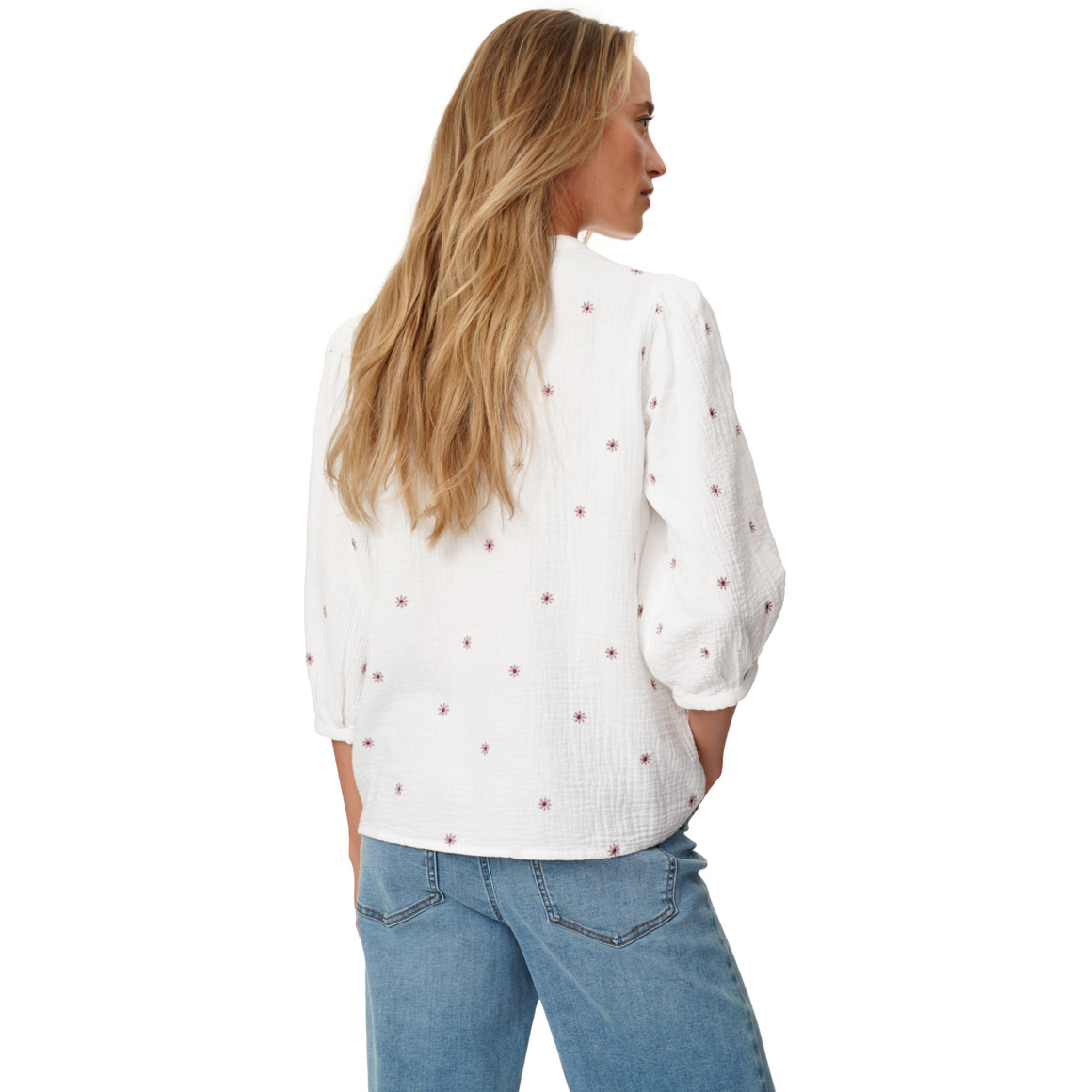 Damen Musselin-Bluse mit Stickerei