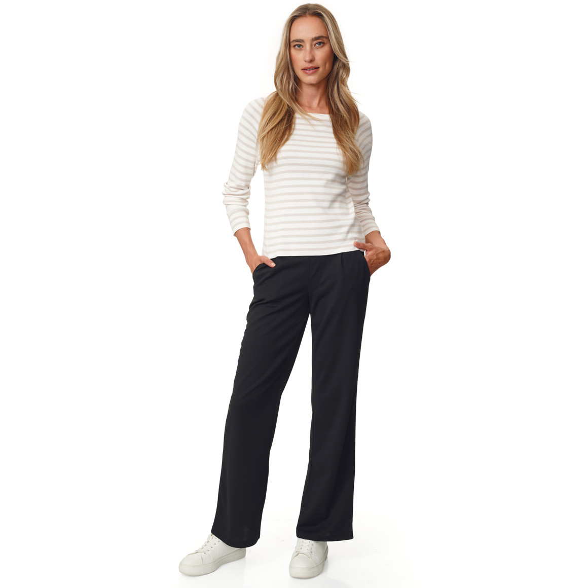 Damen Wide-Leg-Hose mit Taschen