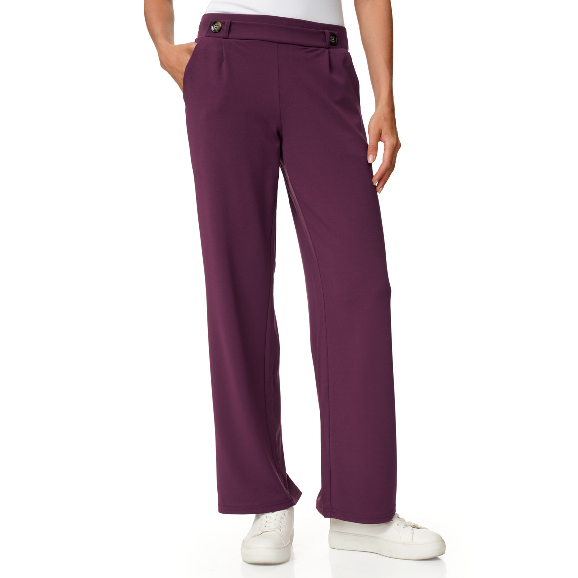 Damen Wide-Leg-Hose mit Taschen