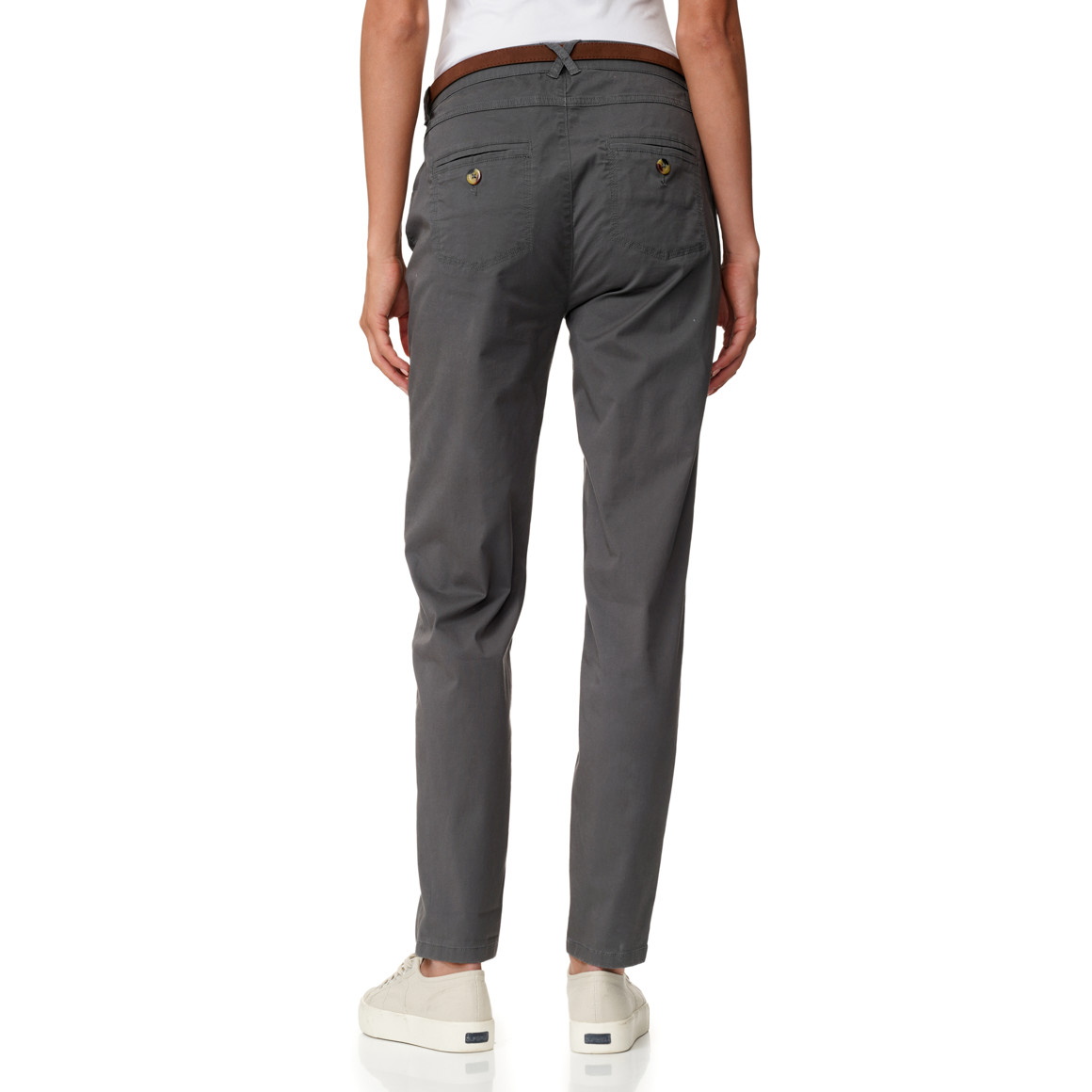 Damen Chinohose mit Gürtel
