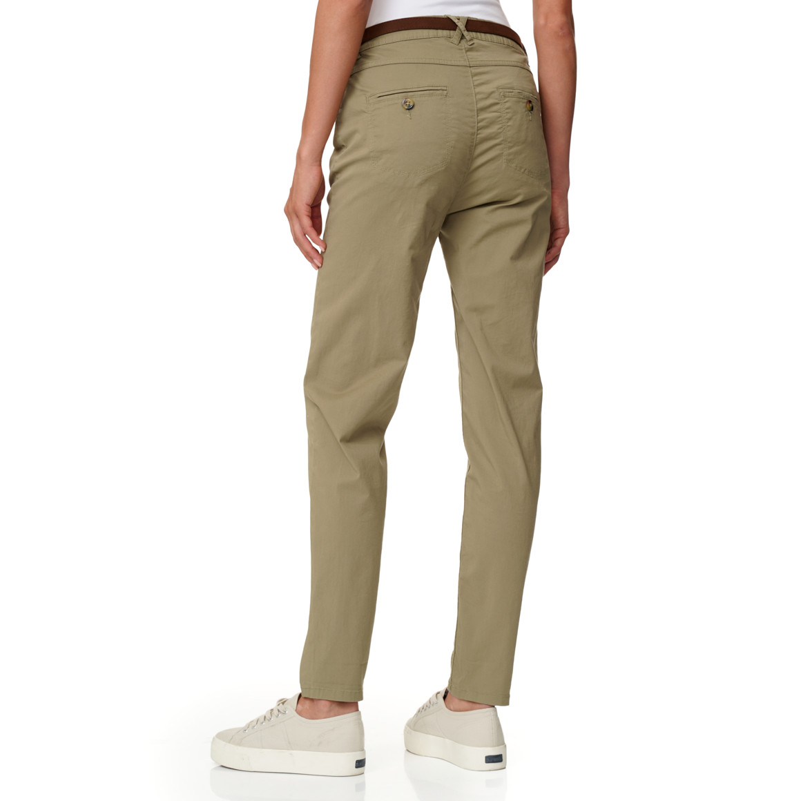 Damen Chinohose mit Gürtel