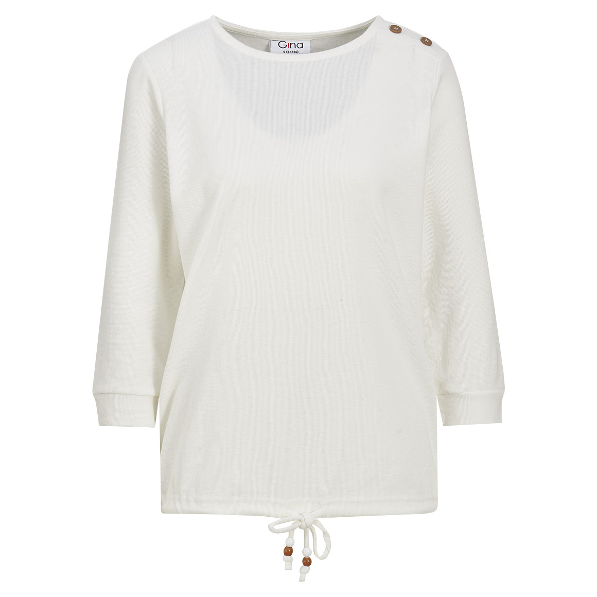Damen Langarmshirt mit Waffelstruktur