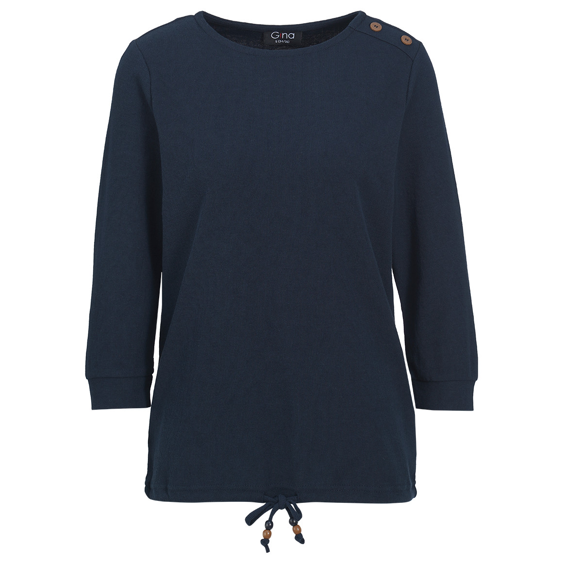 Damen Langarmshirt mit Waffelstruktur