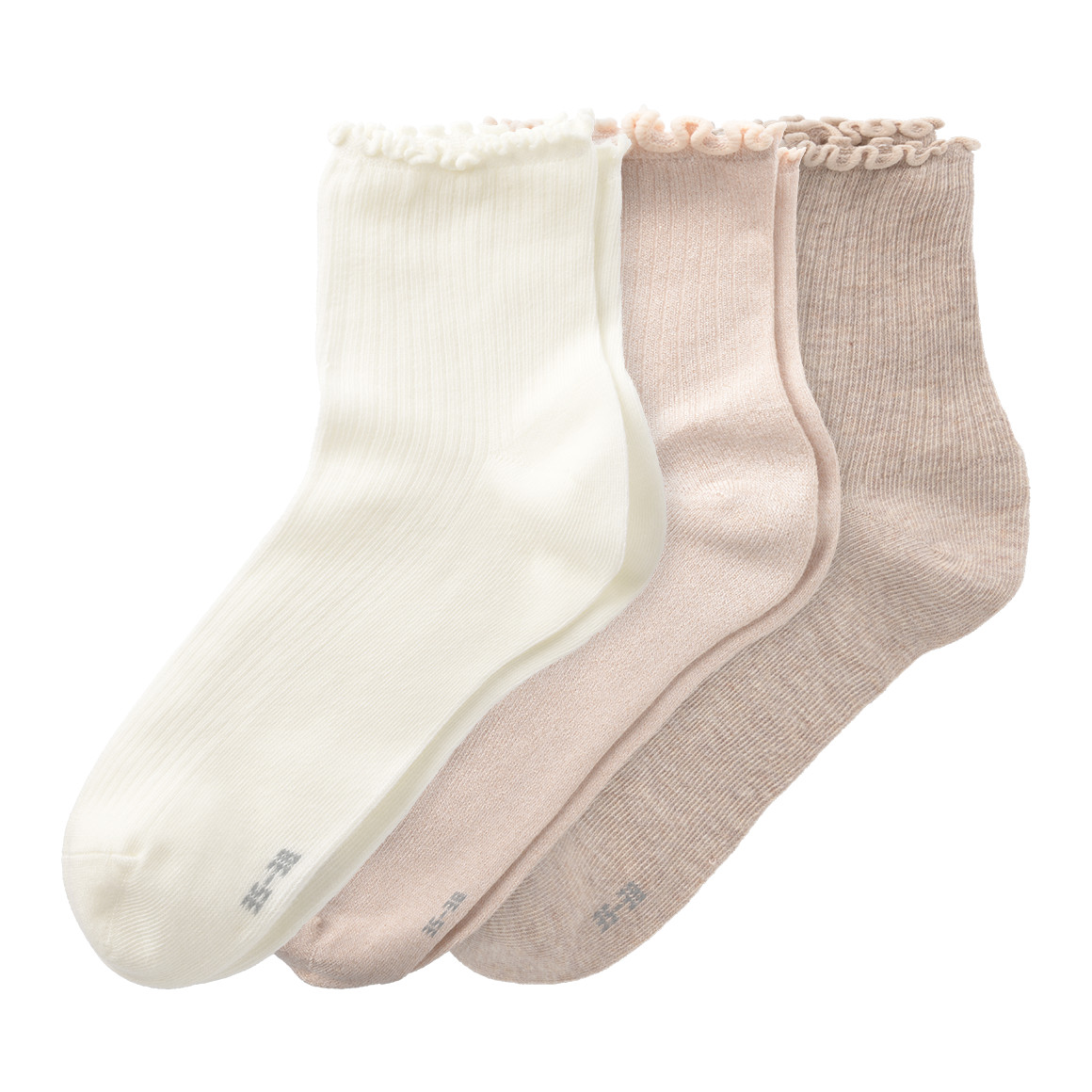 3 Paar Damen Socken mit Effektgarn