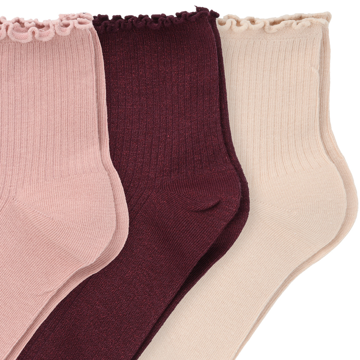 3 Paar Damen Socken mit Effektgarn