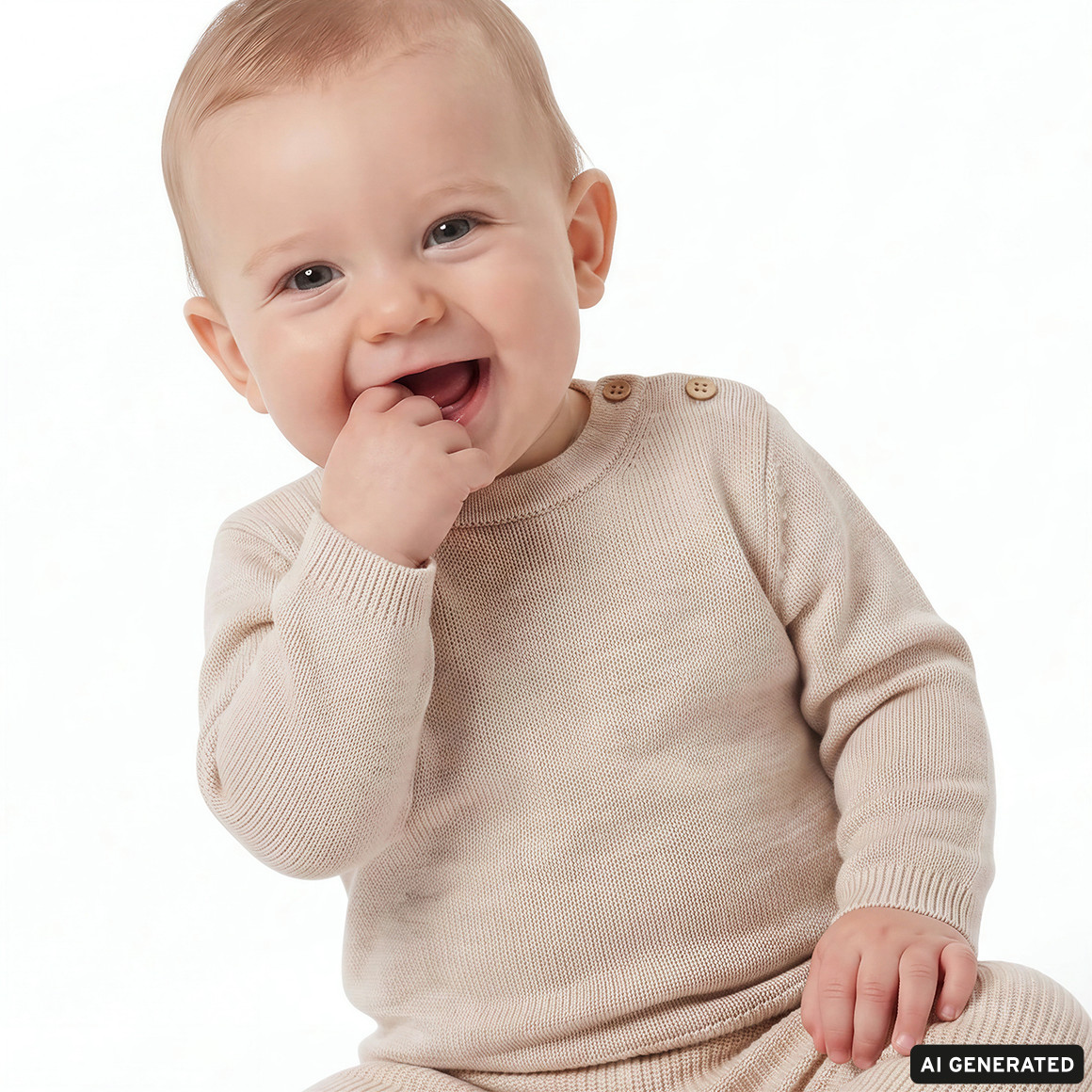 Baby Merino-Strickpullover unifarben