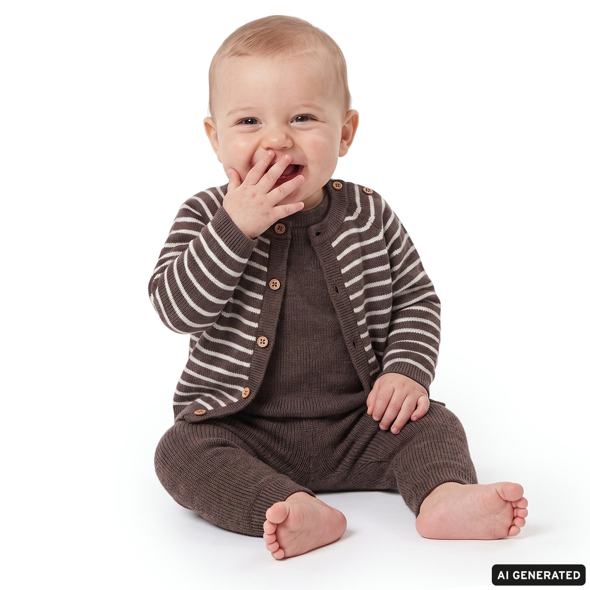 Baby Merino-Strickpullover unifarben