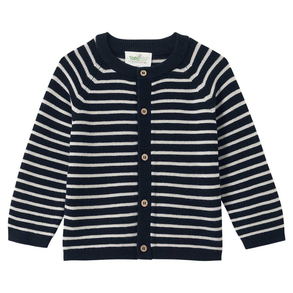 Baby Merino-Strickjacke mit Streifen