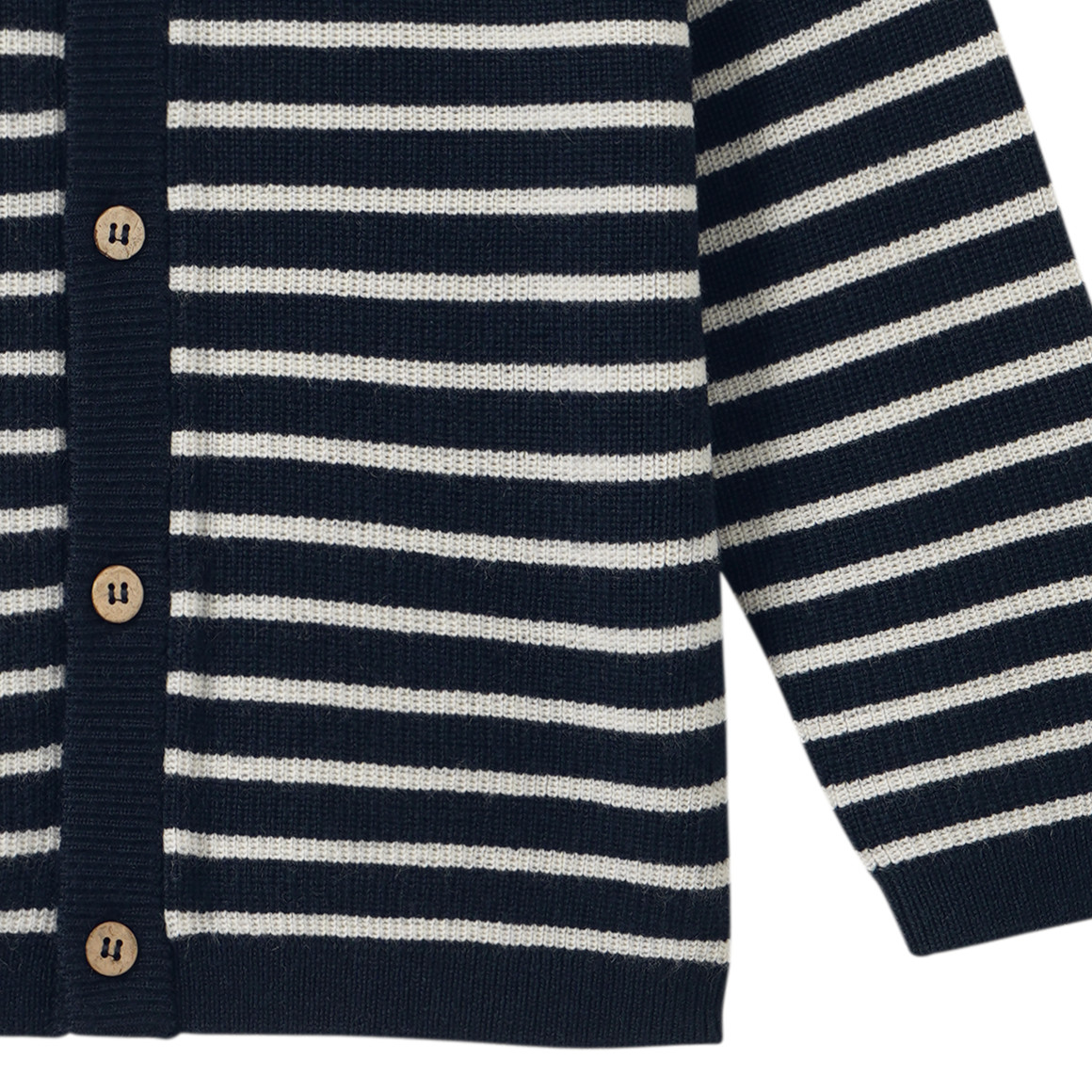 Baby Merino-Strickjacke mit Streifen