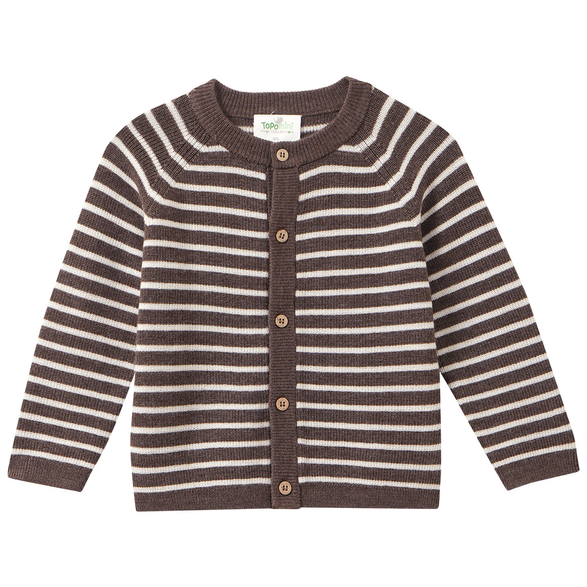 Baby Merino-Strickjacke mit Streifen