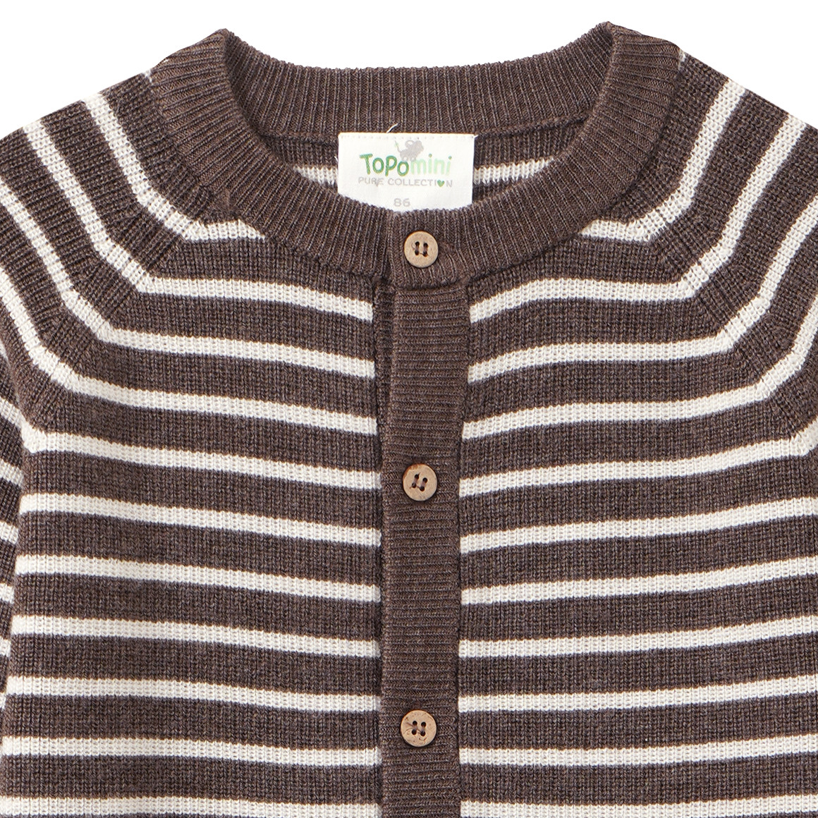 Baby Merino-Strickjacke mit Streifen