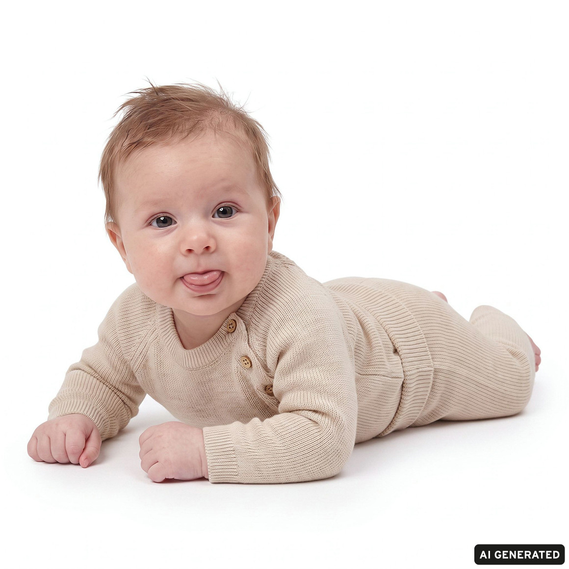 Newborn Merino-Strickhose unifarben