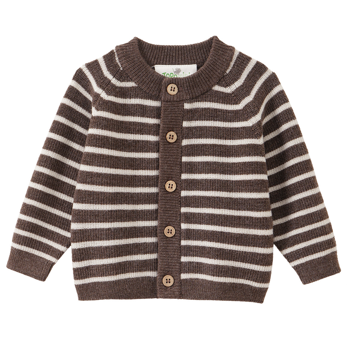 Newborn Merino-Strickjacke mit Streifen