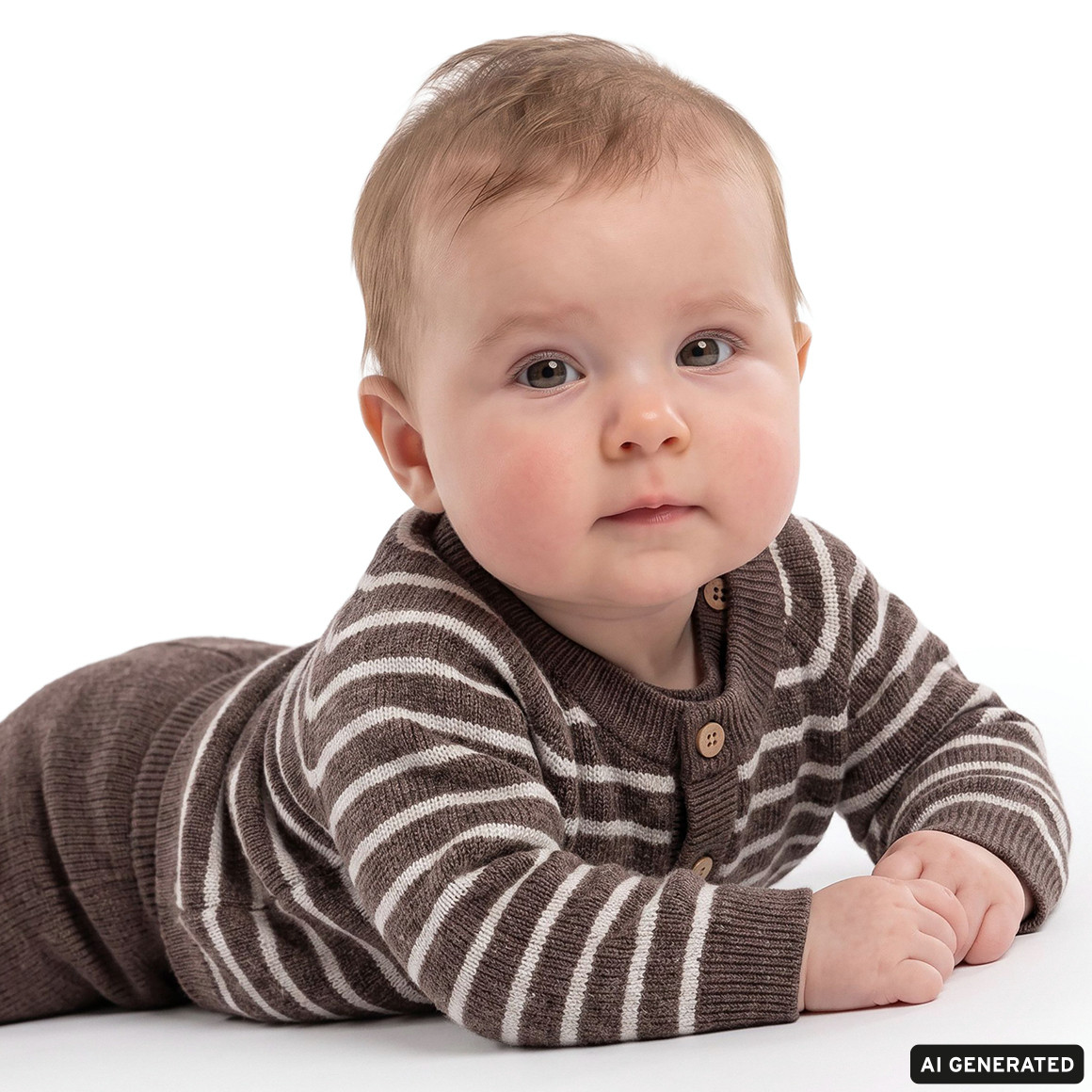 Newborn Merino-Strickjacke mit Streifen