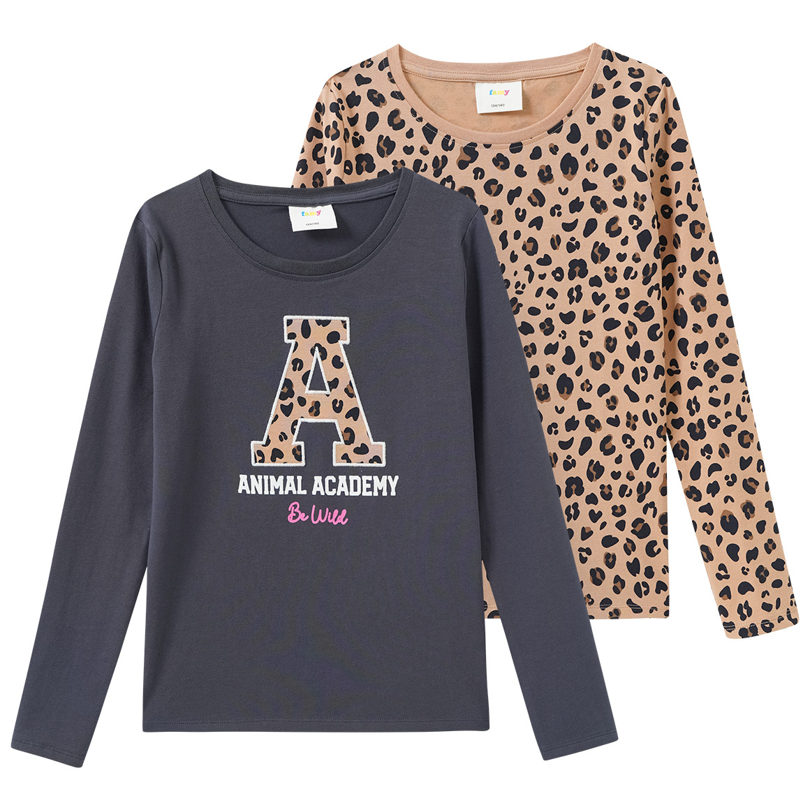 2 Mädchen Langarmshirts im Set