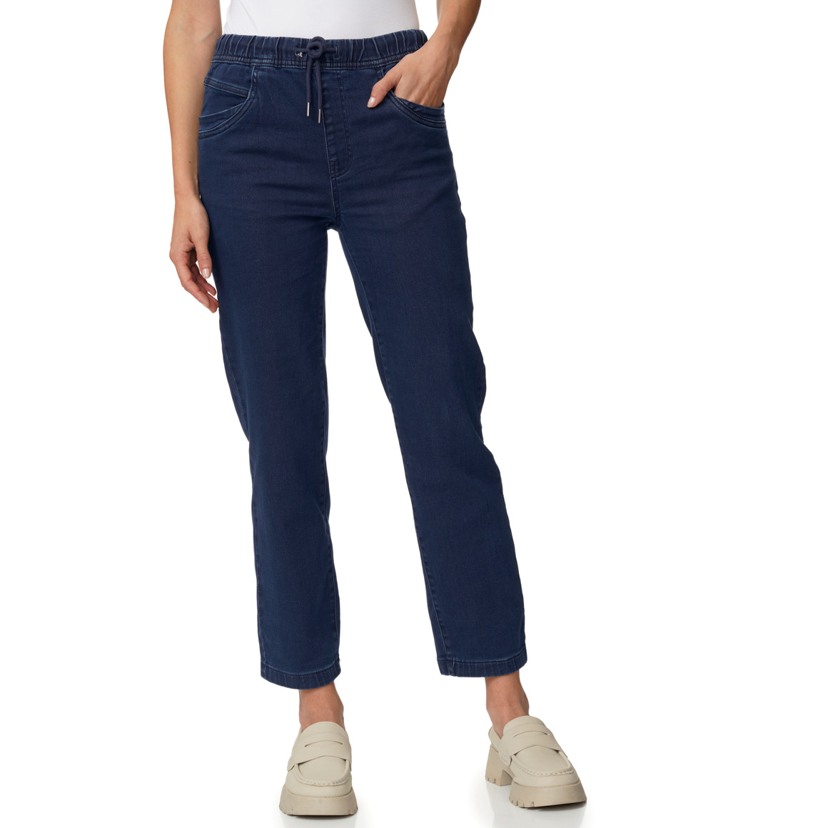Damen Straight-Jeans mit Elastikbund