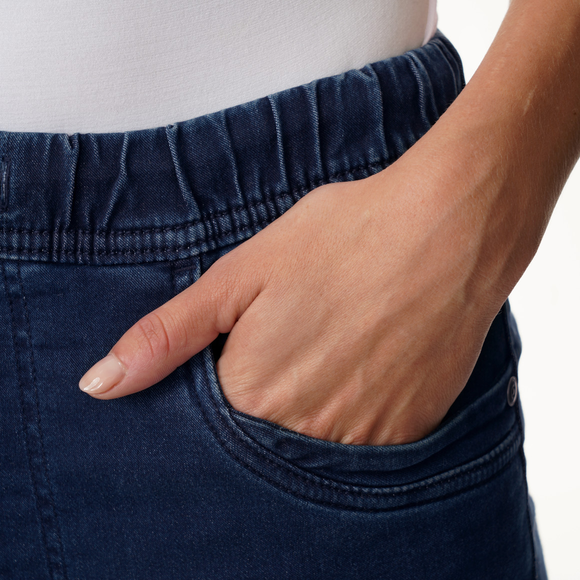 Damen Straight-Jeans mit Elastikbund