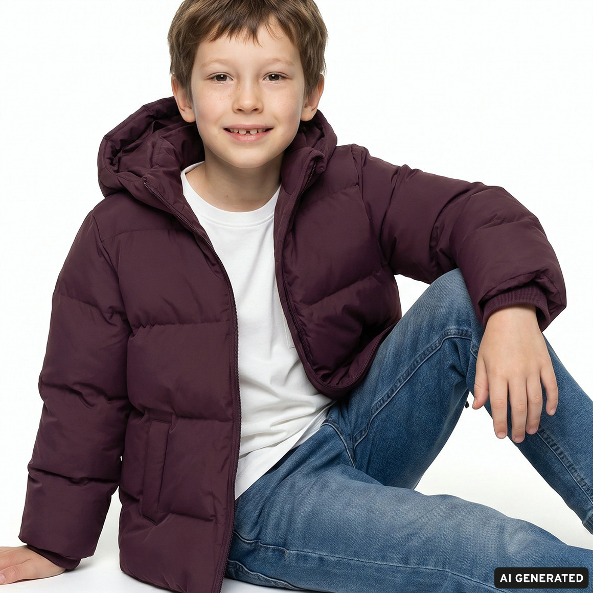 Effen pufferjas voor kinderen