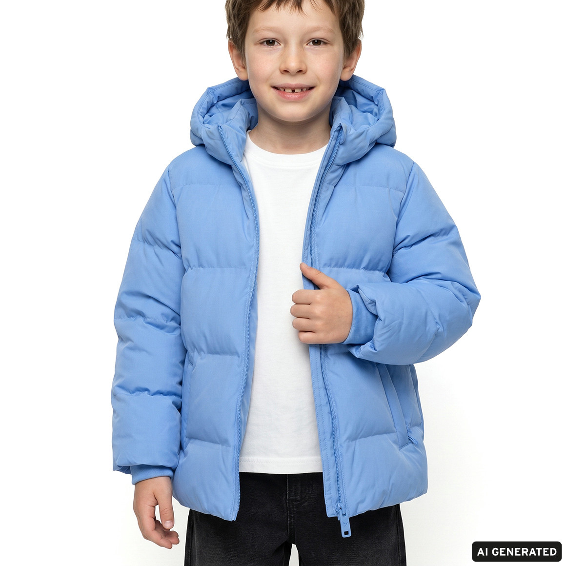 Kinder Pufferjacke in Unifarben