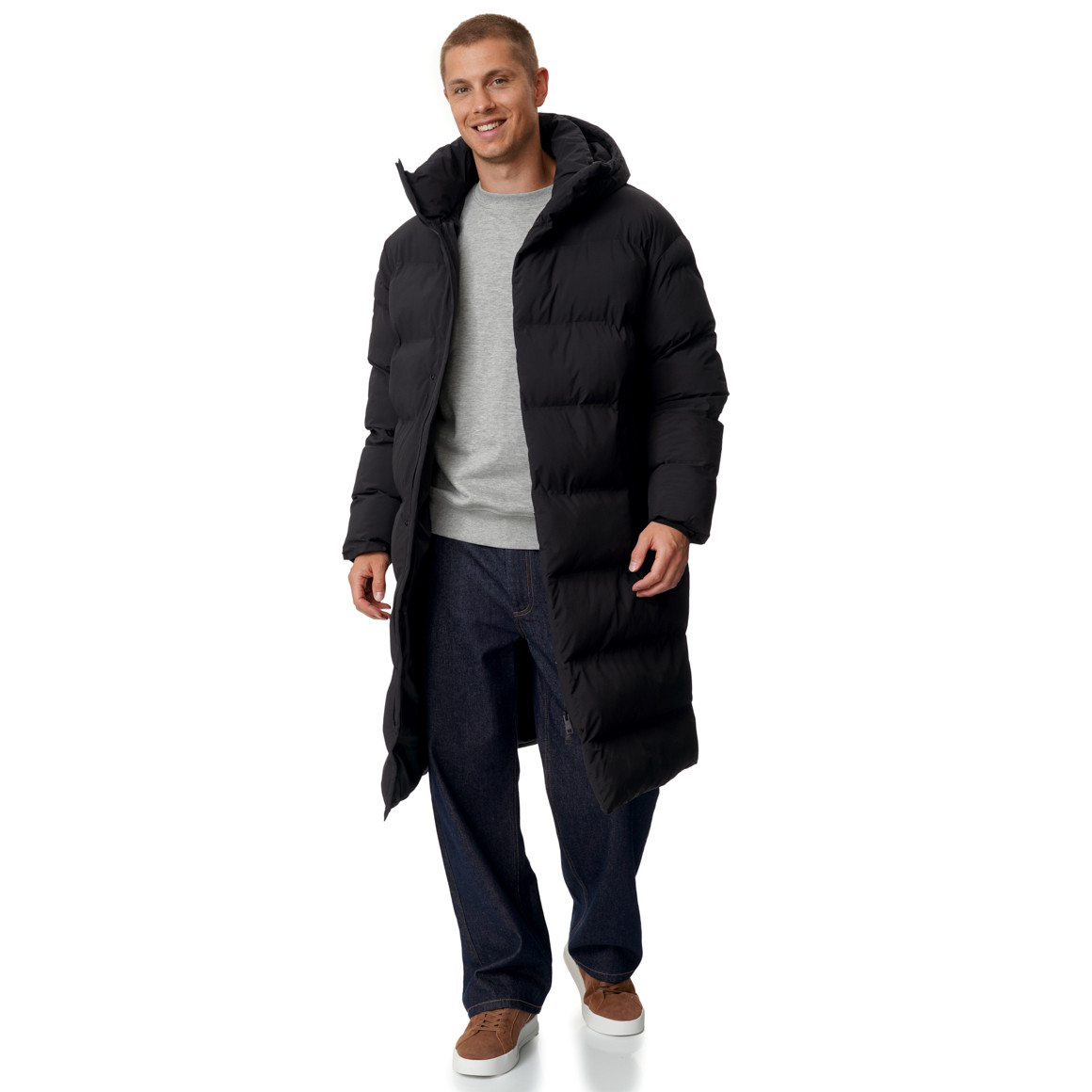 Heren puffermantel met capuchon