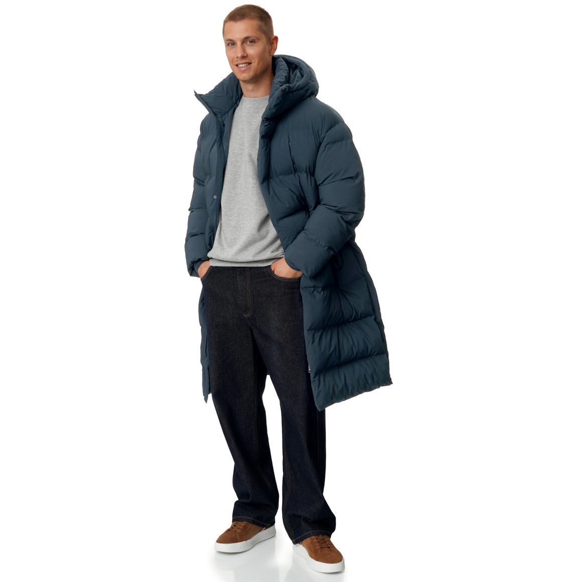 Heren puffermantel met capuchon
