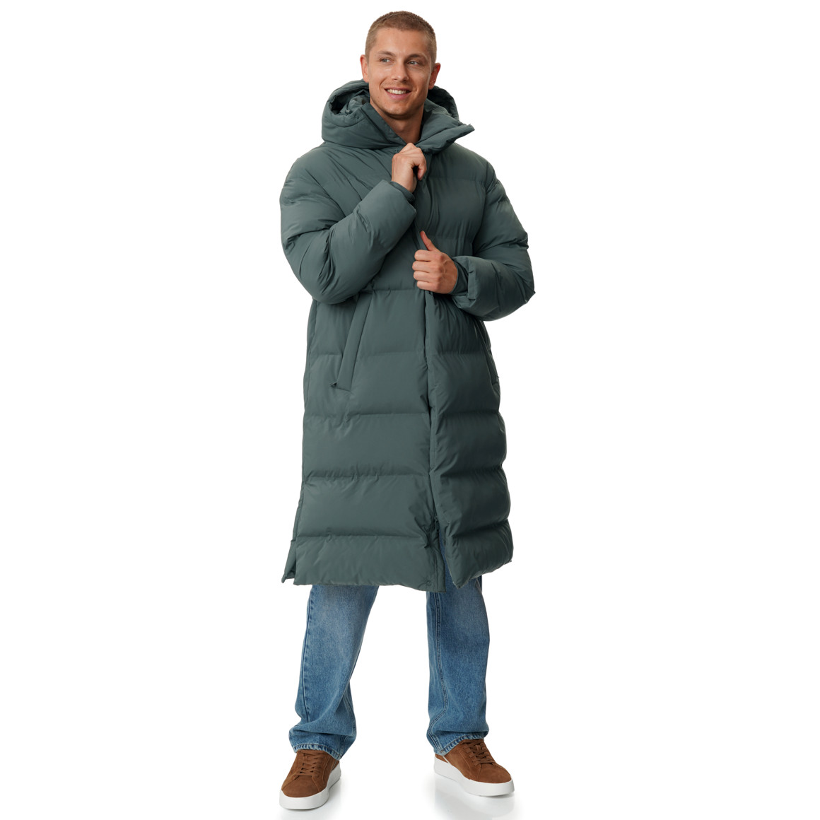 Heren puffermantel met capuchon