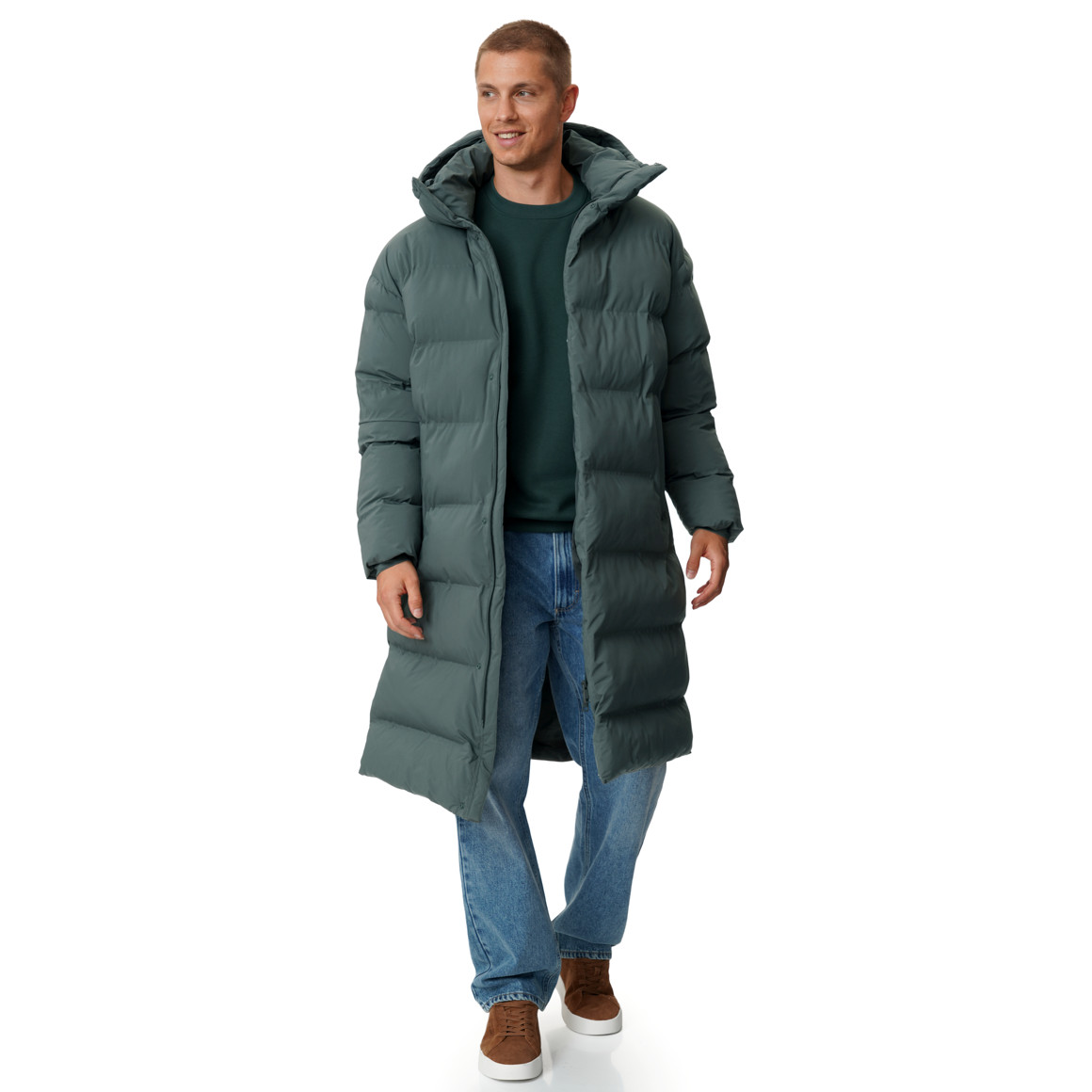 Heren puffermantel met capuchon