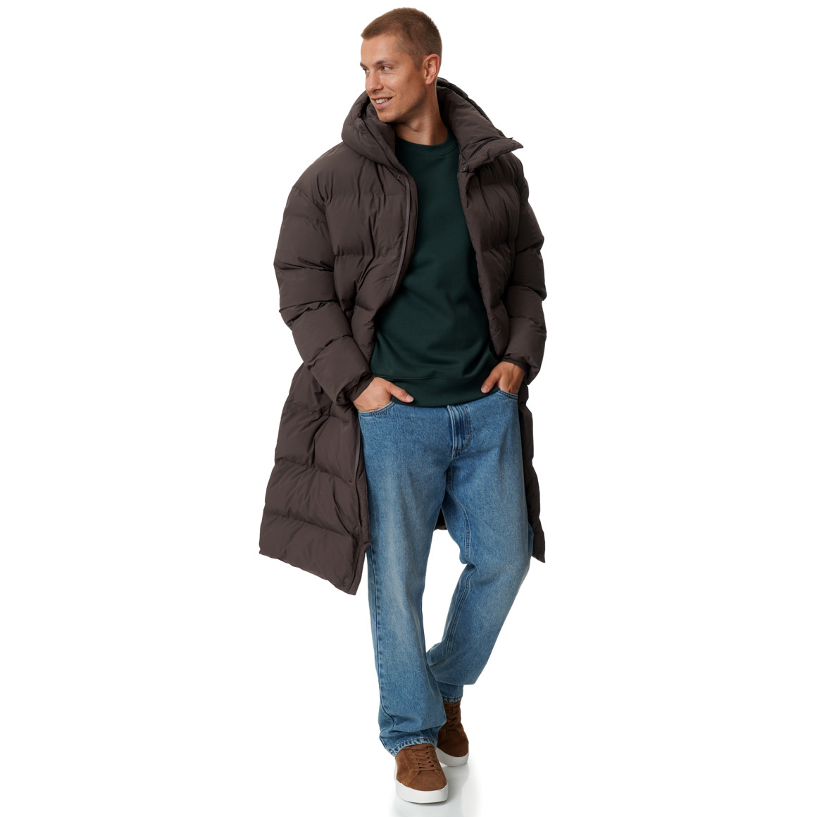 Heren puffermantel met capuchon