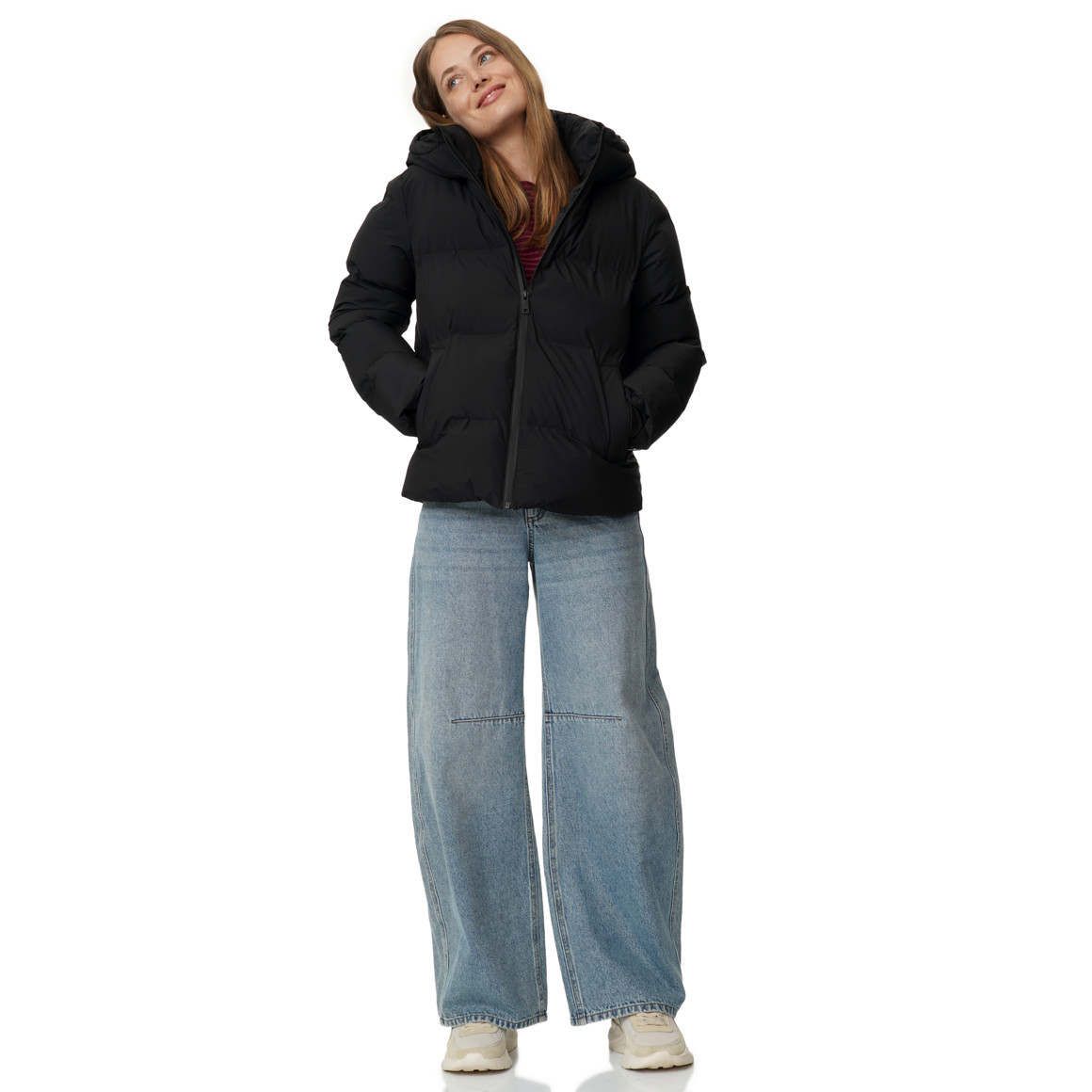 Damesdonsjack in effen kleuren