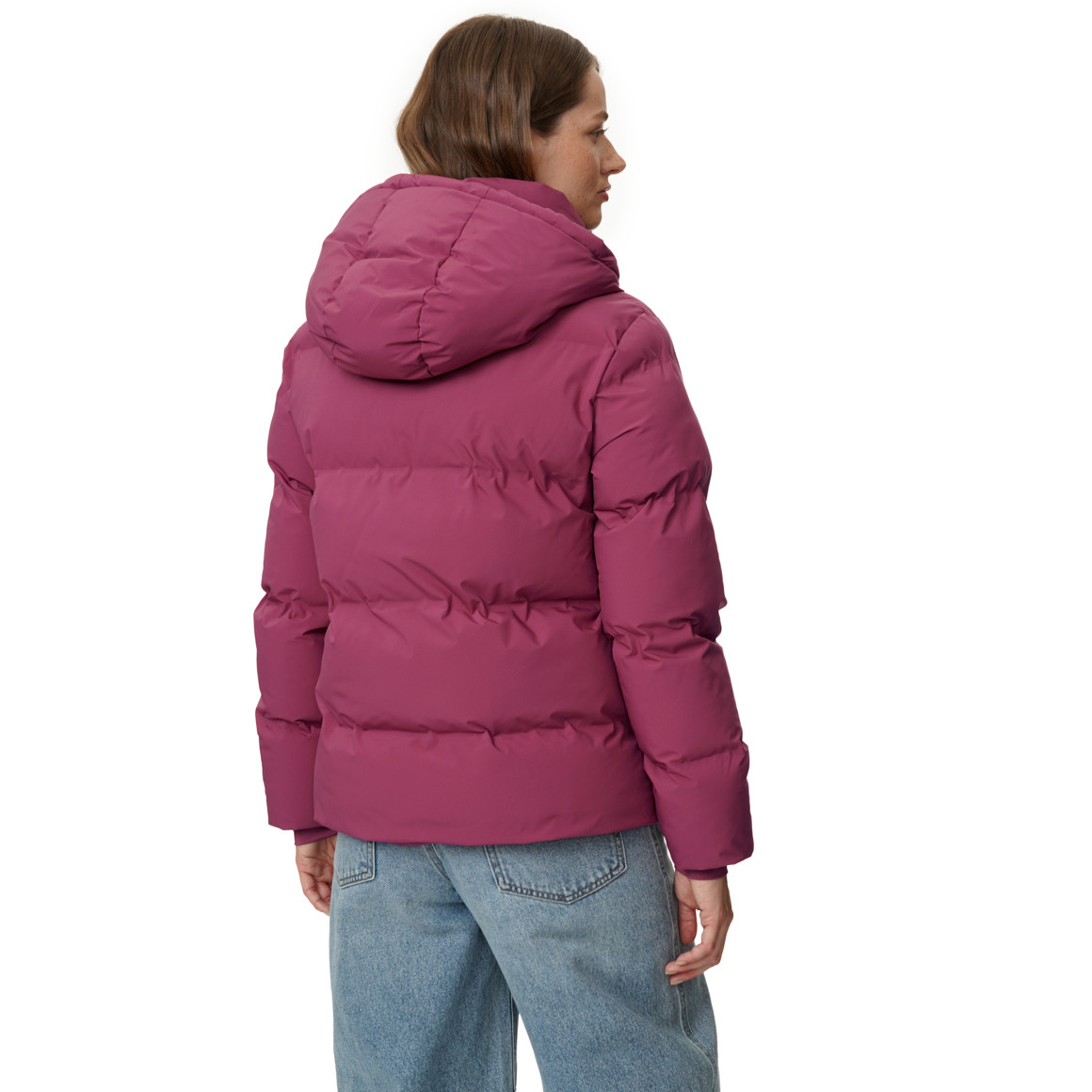 Damespufferjack in effen kleuren