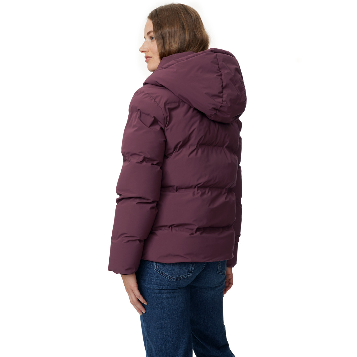 Damespufferjack in effen kleuren