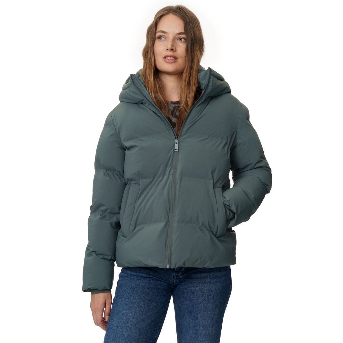 Damesdonsjack in effen kleuren