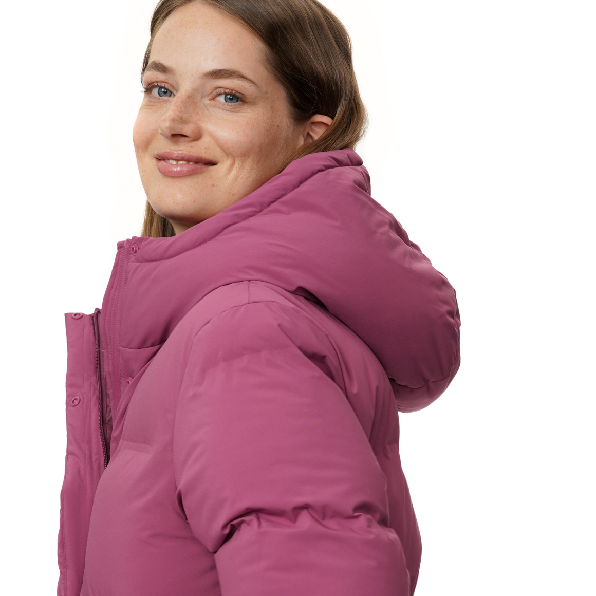 Dames puffermantel met capuchon