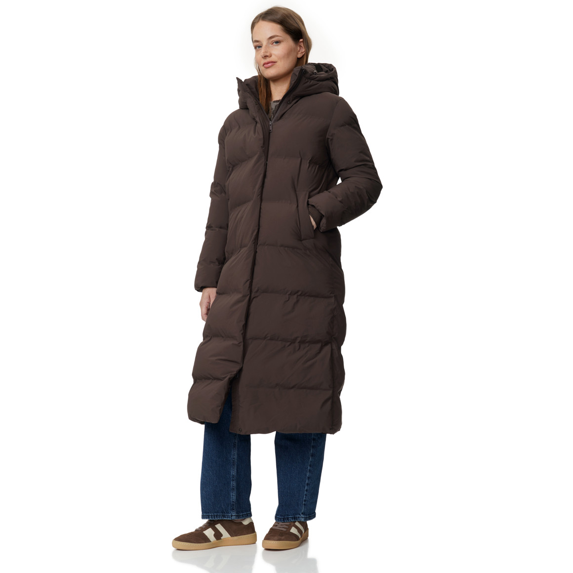 Dames puffermantel met capuchon