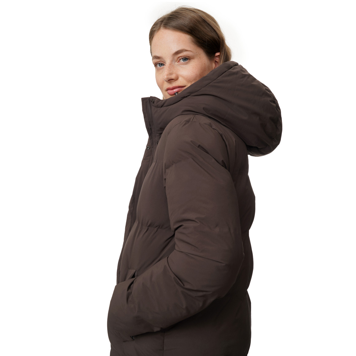 Dames puffermantel met capuchon