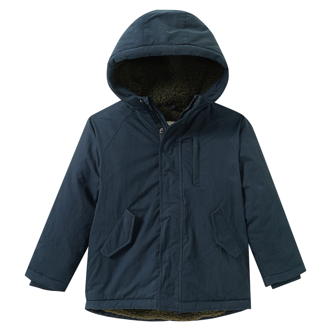 Parka voor jongens, gevoerd met teddypluche