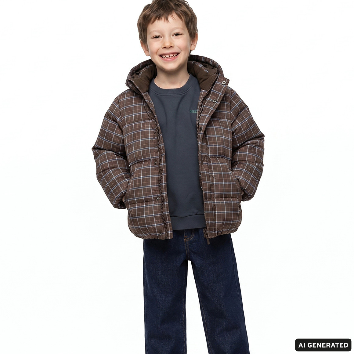 Jungen Steppjacke mit Allover-Print