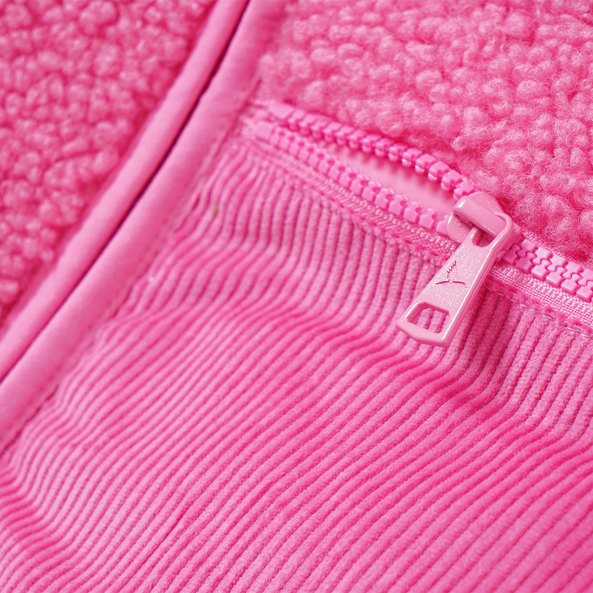 Mädchen Teddyjacke mit Cord-Tasche