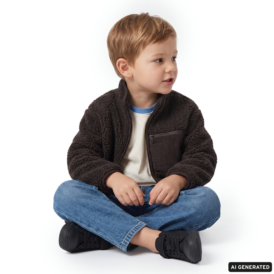 Kinder-teddyjasje met corduroyzakje
