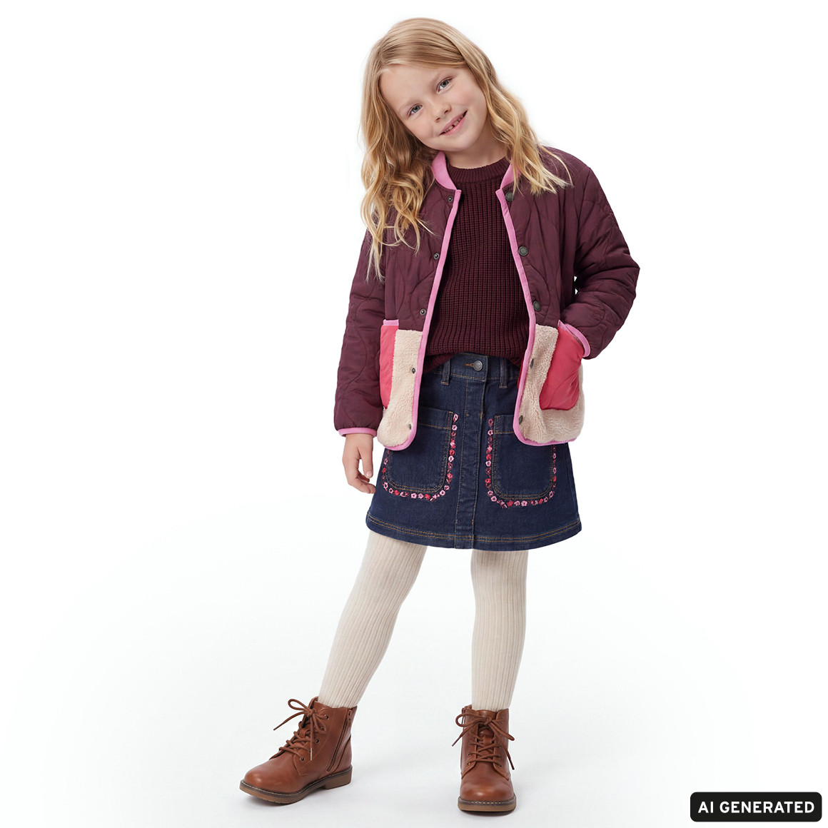 Mädchen Jacke mit Flächenteiler