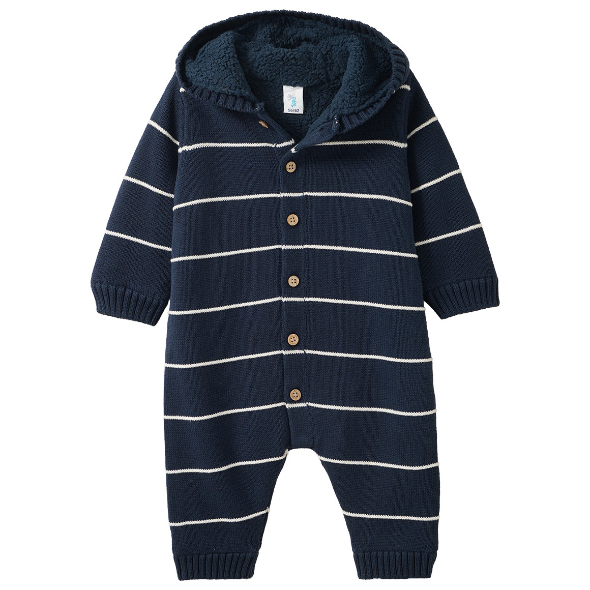 Newborn Strickoverall mit Kapuze