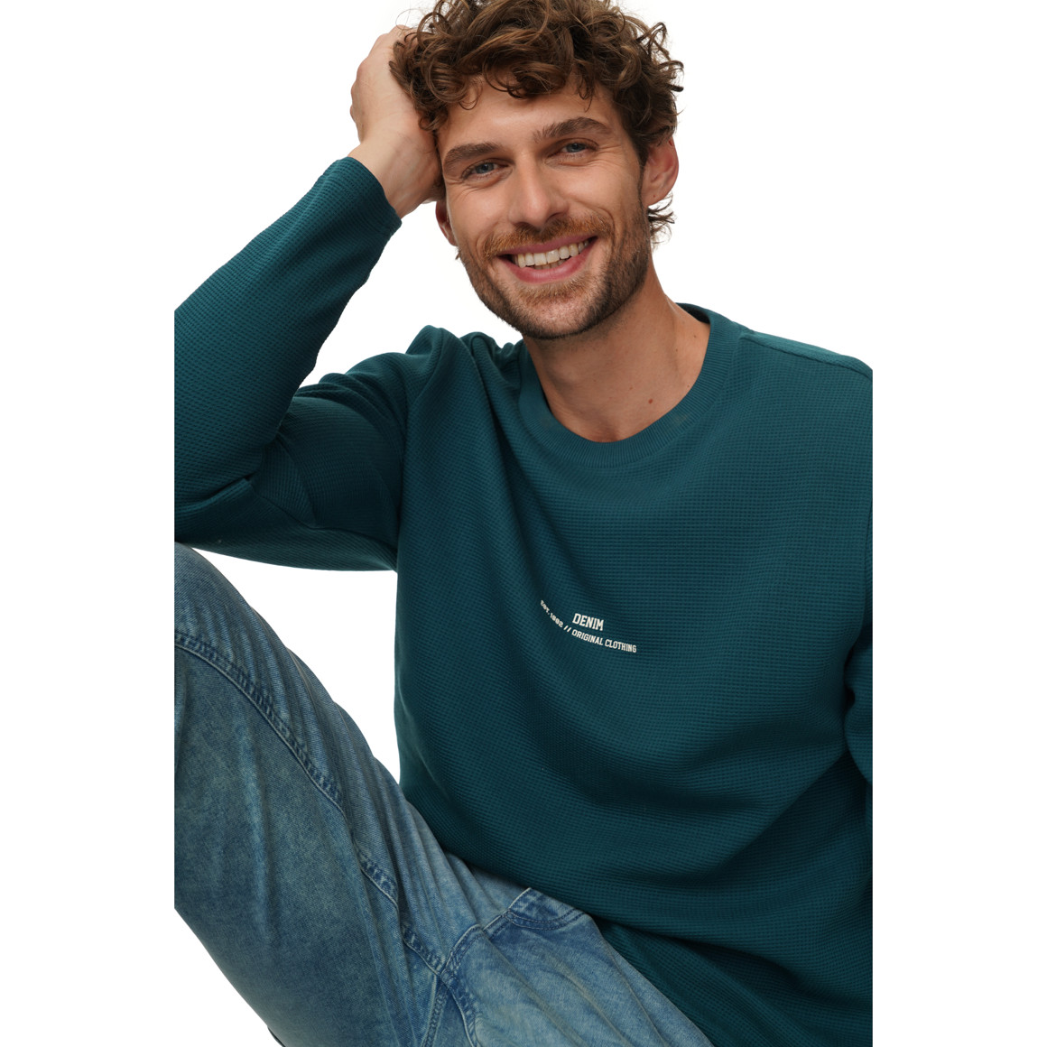 Herren Langarmshirt mit Schriftzug