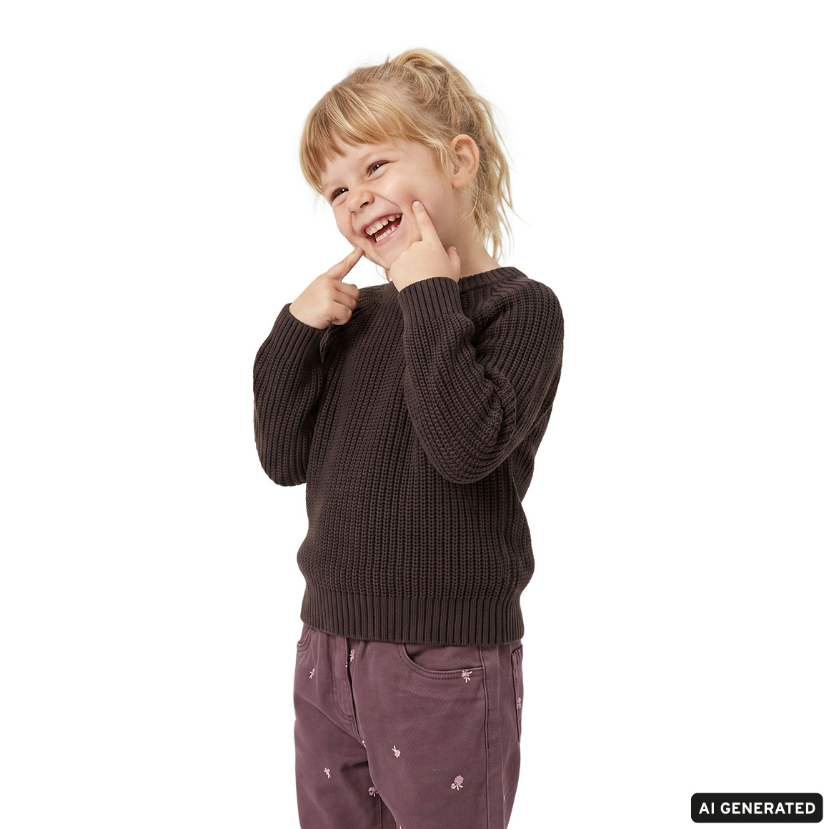 Kinder Strickpullover mit Rippstruktur