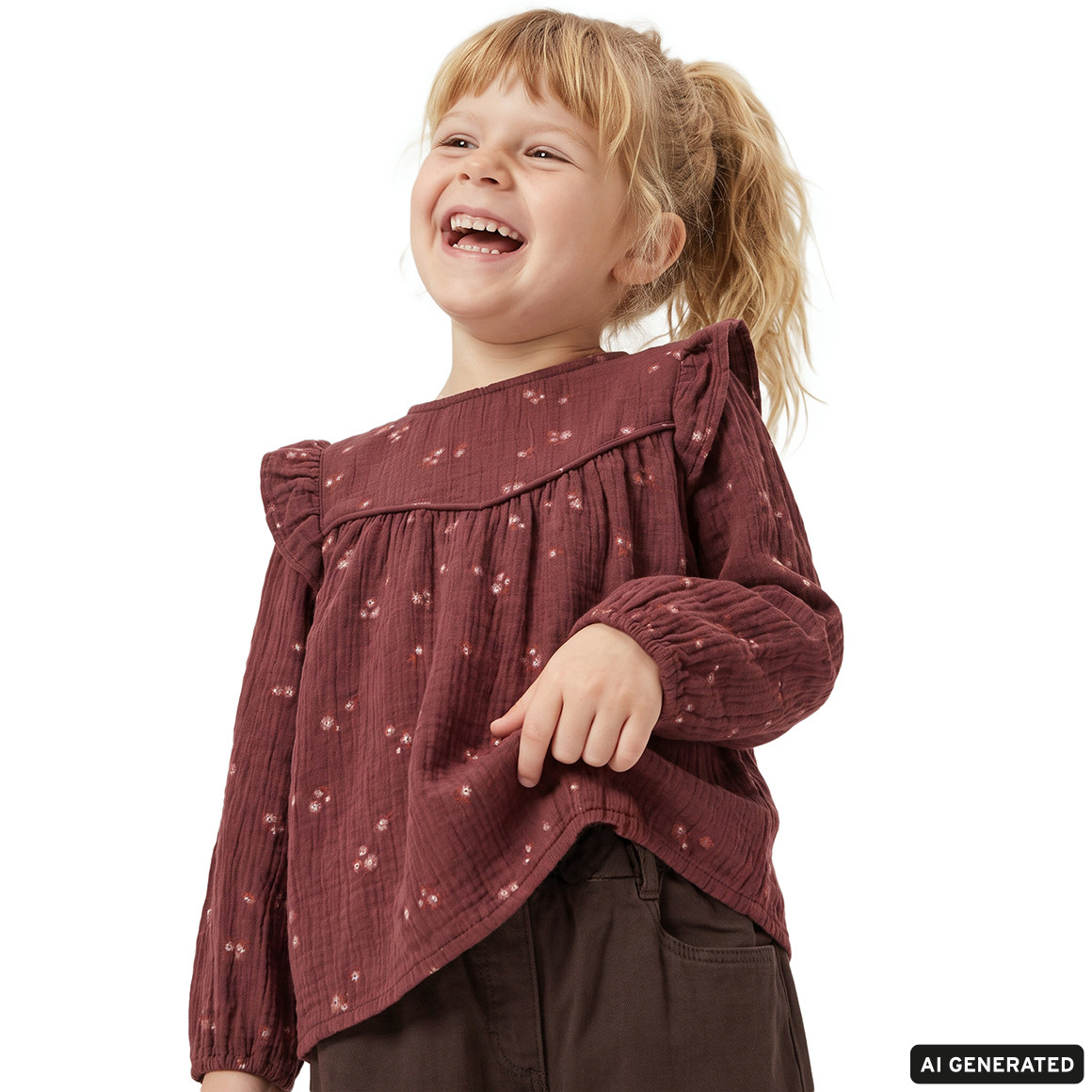 Mädchen Musselin-Bluse mit Blümchen