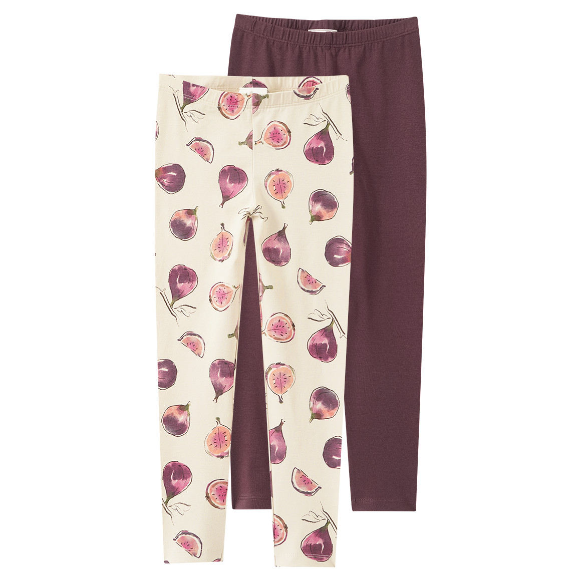 2 Mädchen Leggings mit Feigen