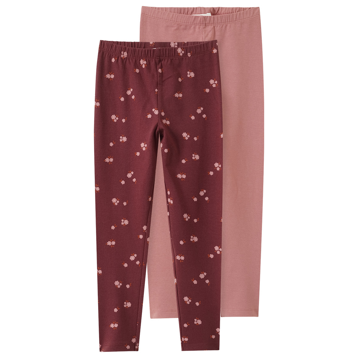2 Mädchen Leggings mit Blümchen