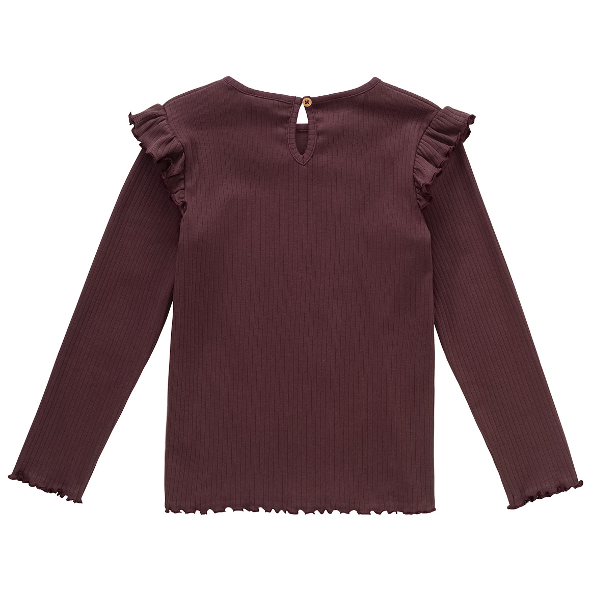 Mädchen Langarmshirt mit Rippstruktur