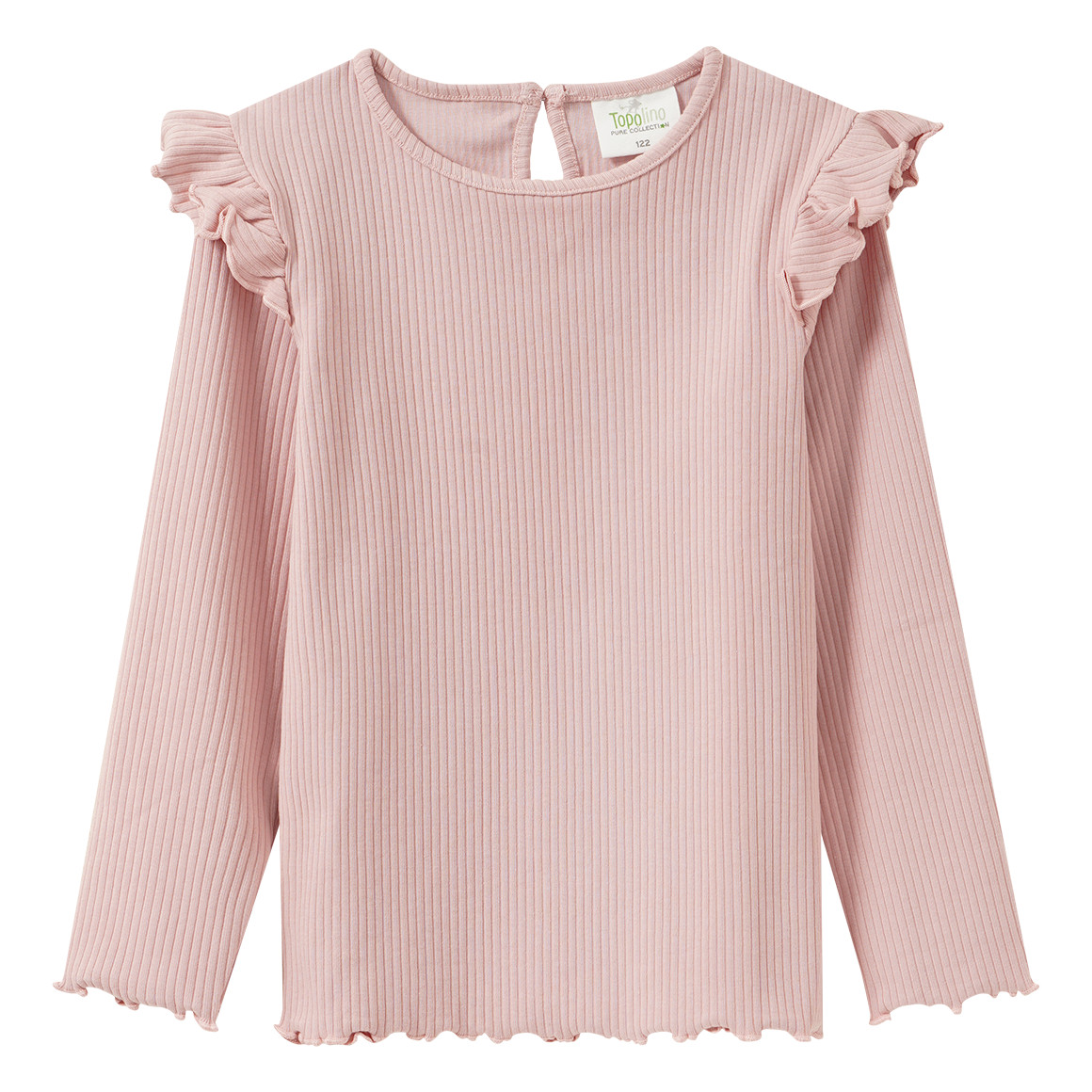 Mädchen Langarmshirt mit Rippstruktur