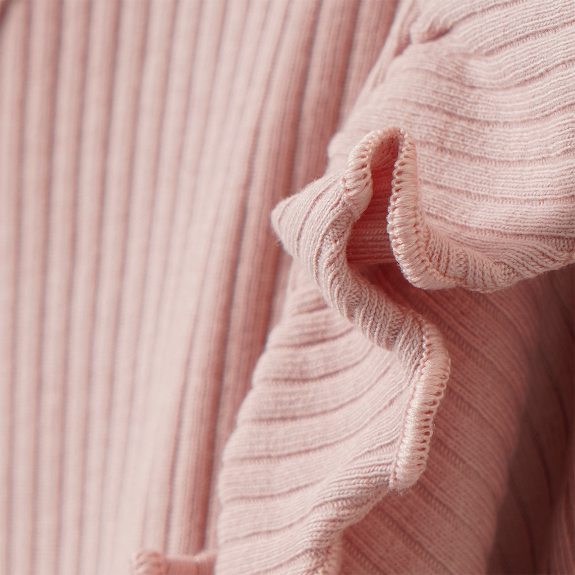 Mädchen Langarmshirt mit Rippstruktur