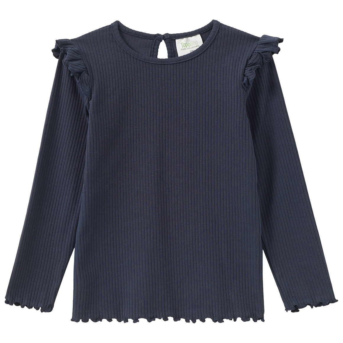 Mädchen Langarmshirt mit Rippstruktur